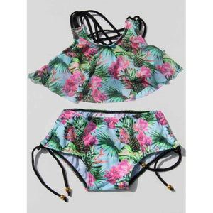 Tropical fruits two piece swimsuit